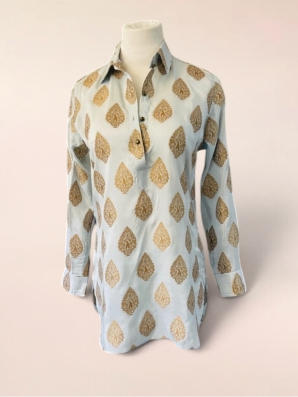 BELLA TU POPOVER TUNIC TOP SIZE MEDIUM